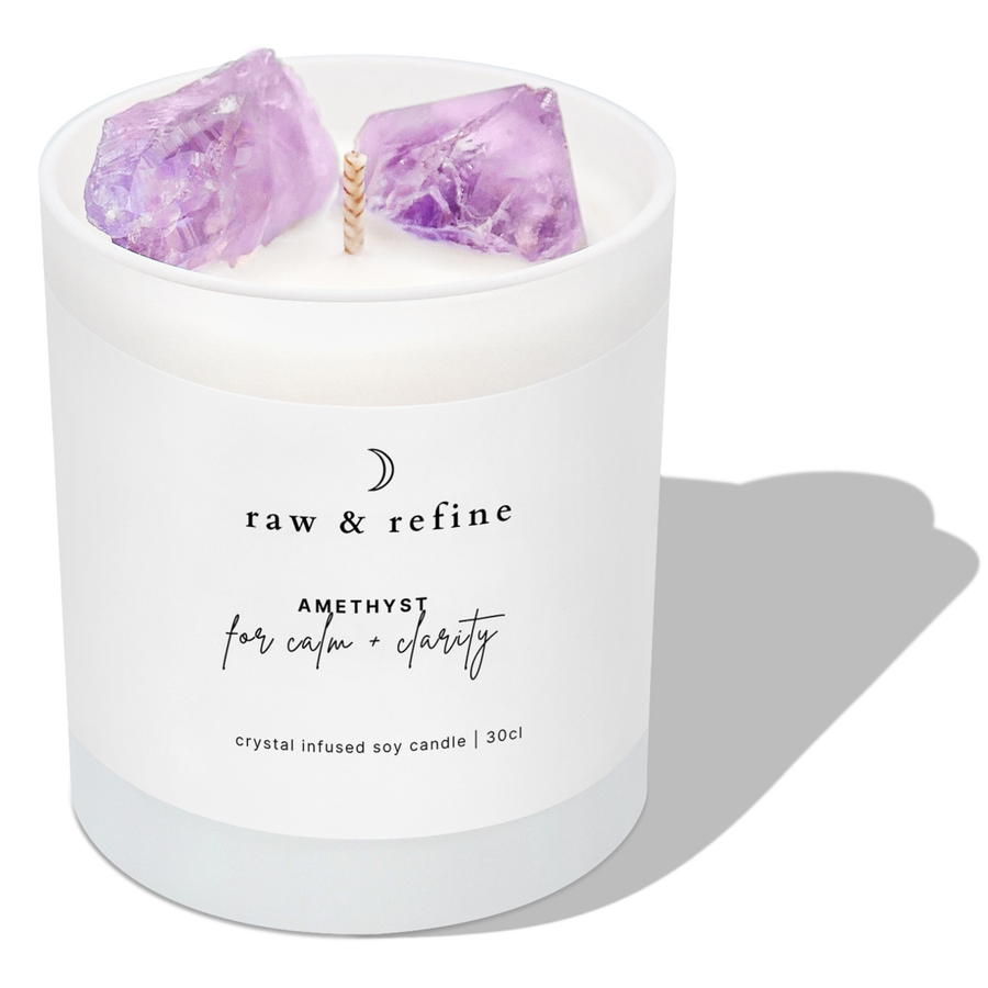 Amethyst Crystal Candle - Calm + Clarity, 220g